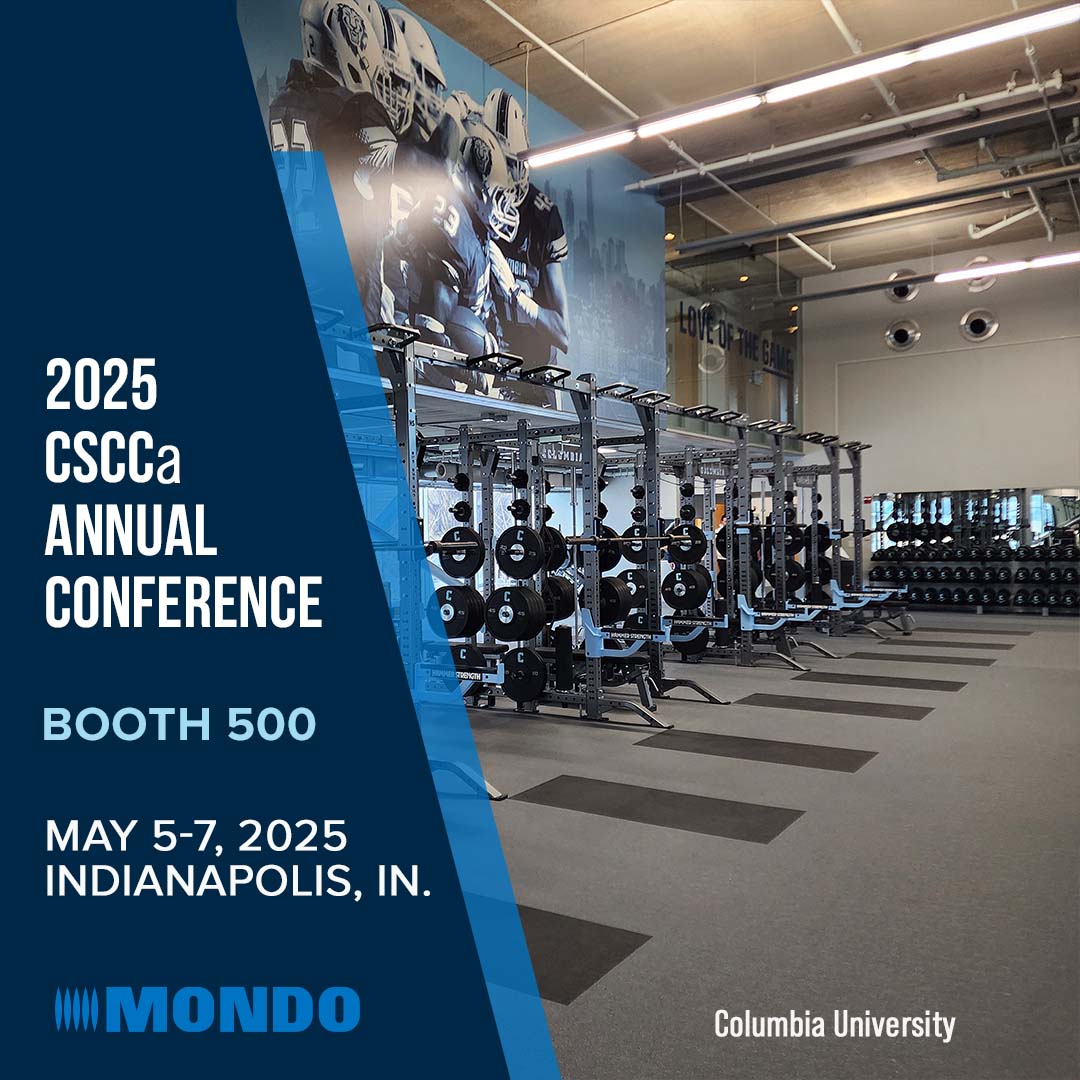 MondoSport_USA's tweet image. Going to the 2025 #CSCCa National Conference next week? Stop by #Mondo in booth No. 500 to see how you can give your athletes a surface that lets them train at their highest level–Mondo Valor S.

#MondoValorS #ValorS #weightroomflooring #strengthandconditioningflooring