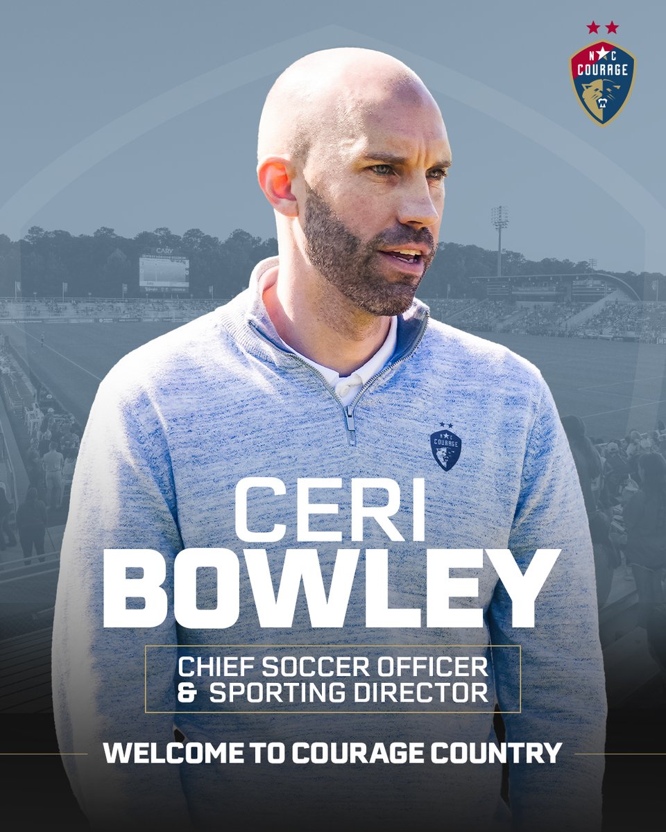 A new chapter begins in Courage Country!

We're excited to welcome Dr. Ceri Bowley as our Chief Soccer Officer &amp; Sporting Director! A global expert in football leadership, he's ready to shape our future. 

📰 Read more: nccourage.com/news/north-car…