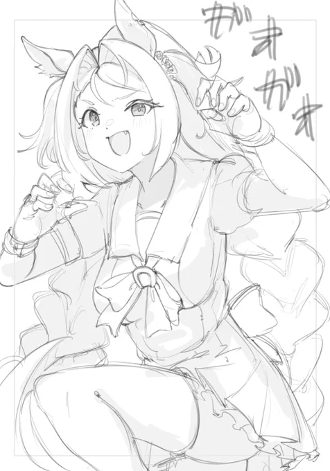練習用に生えてきた子でバランスやら塗りやら下描きやらの試行錯誤してた 