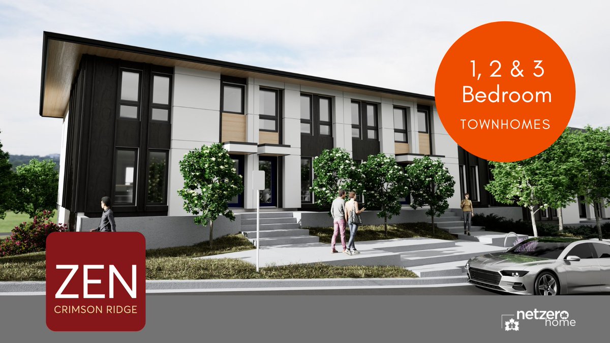 🌟Now selling ZEN #townhomes in Crimson Ridge NW Calgary! Choose from 1, 2 &amp; 3 bedroom #NetZero &amp; #NetZeroReady townhomes designed for modern living. Visit us at 155 Crimson Ridge Place NW!  zencrimsonridge.com🏡✨

#zencrimsonridge #yycre #newtownhomes