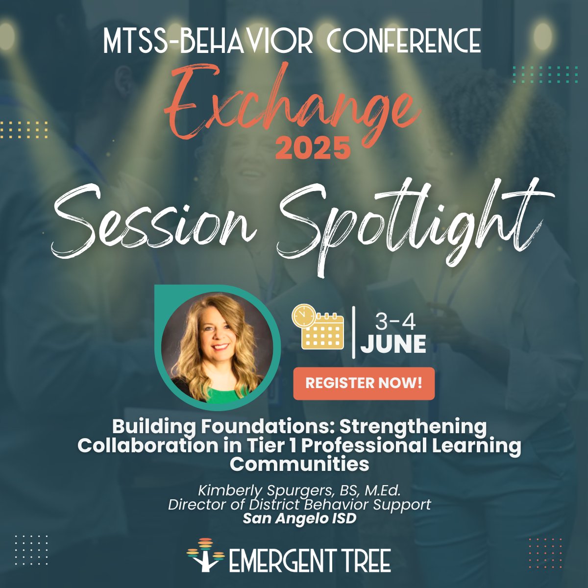 EmergentTree's tweet image. Stronger Tier 1 starts with stronger collaboration! Join Kimberly Spurgers with @SanAngeloISD at #MTSSBehaviorExchange2025 to learn how Job Alike PLCs are transforming behavior systems through shared leadership.

🎟️ hubs.ly/Q03j-qr90
 #MTSSBehavior #MTSSB #BehaviorSupport