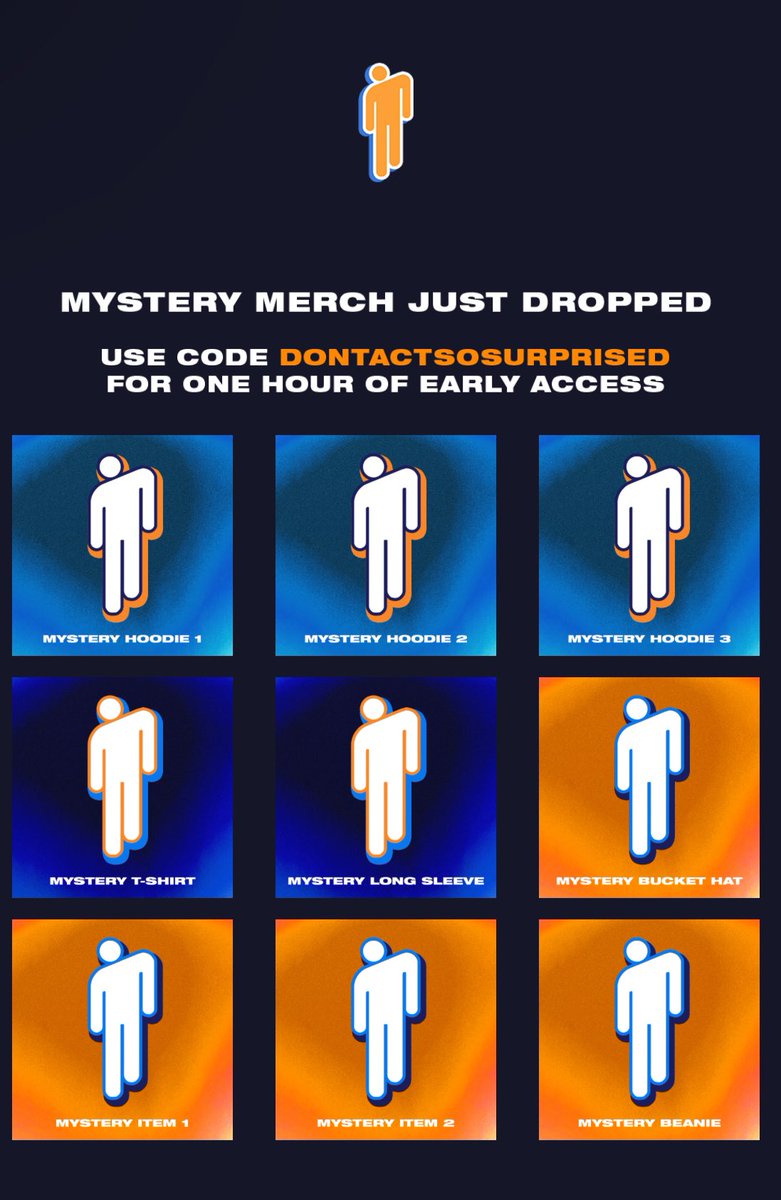 billieeilishtrs's tweet photo. New mystery merch just dropped on Billie’s website! Shop now at https://t.co/P7qTjhAiFZ 🧡 https://t.co/cuVoW9zwTE