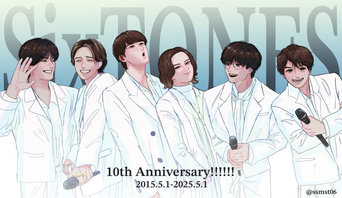 ssmst06's tweet image. ✨ #SixTONES結成10周年 ✨
おめでとうございます🎉
6人で居続けてくれてありがとう
SixTONES大好きだよ！！！