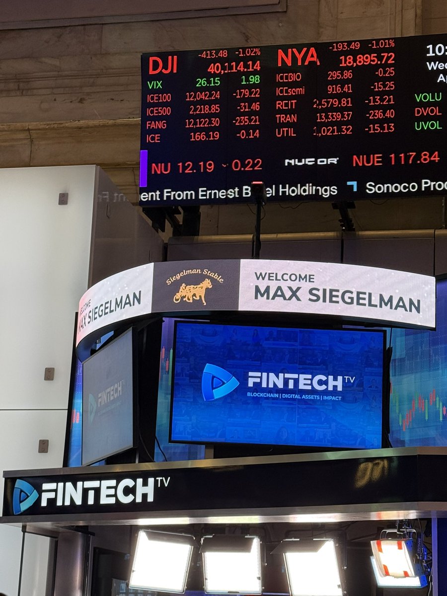 <a href="/max__siegelman/">Max Siegelman</a> stops down and visits the <a href="/NYSE/">NYSE 🏛</a> to interview on <a href="/FintechTvGlobal/">FINTECH.TV</a> #MayTheHorseBeWithYou
