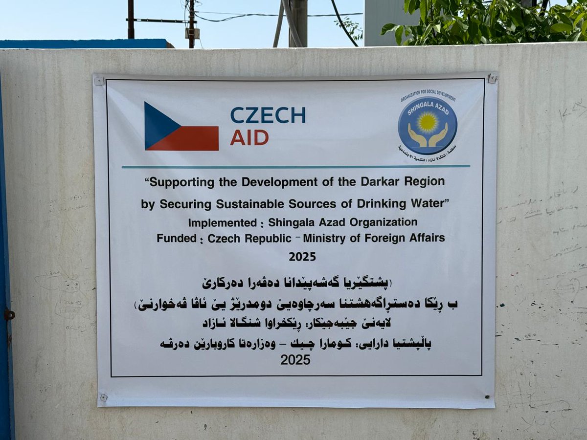 CZinErbil's tweet photo. Today, @CzechErbil delivers another #SmallScaleProject in #KRI. In partnership with #ShingalaAzad, we have provided sustainable drinking water sources in the #Darkar district. We greatly appreciate the sustained support for #IDPs in #KRI. π¨πΏπ
@czechaidπ€#KRI #DevelopmentAid https://t.co/FhayKuryB0