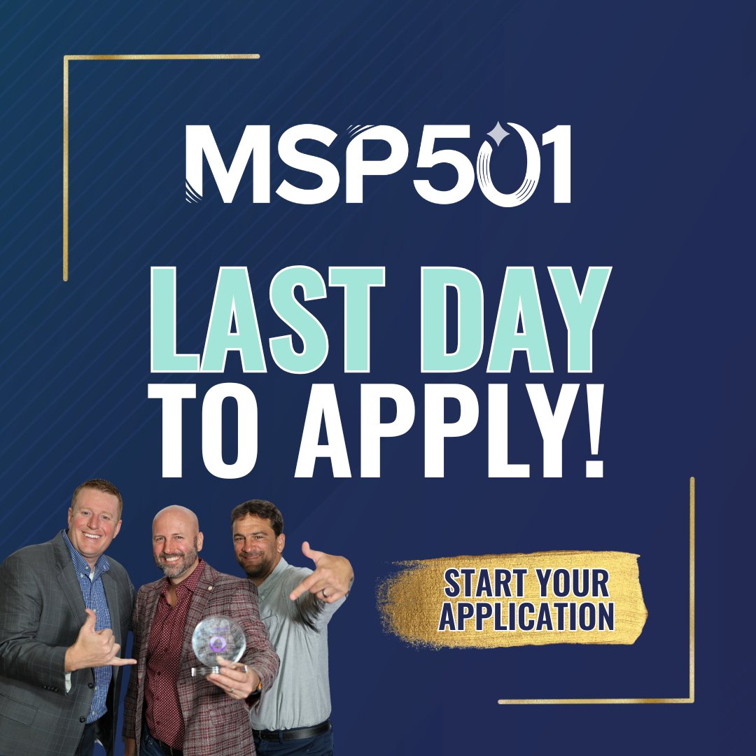 Talk is cheap. Today’s the last day to prove you’re built for the 501. Legacy doesn’t wait.

➡️ Apply here &gt;&gt; bit.ly/4iSI071
_
#MSP #MSP501 #MSPSummit