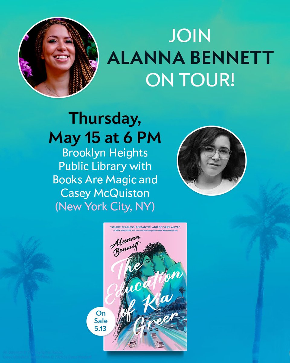 AlannaBennett's tweet photo. Come see meeeee (or at least these really cool other people) 

May 14: DC with Linda Holmes
May 15: NYC with Casey McQuiston
May 20: Bay Area with Jasmine Guillory
June 10: Portland with TBD https://t.co/0FzTr0VmC2