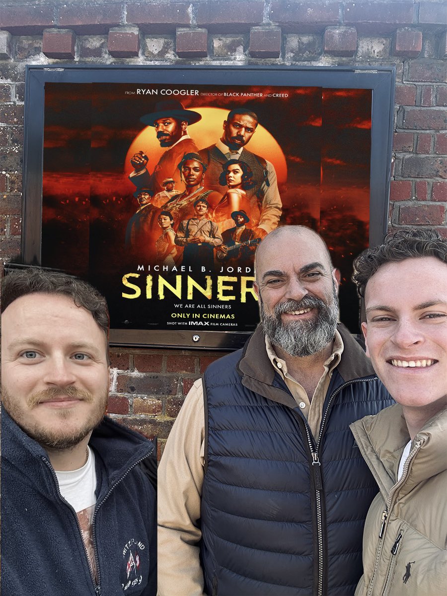JohnGwynne_'s tweet image. Had the pleasure of watching Sinners with my wonderful sons, @BrotherEd14 and @thewolfandcrow1. What a film. Excellent fusion of two of my loves - music and horror - alongside brilliant acting and storytelling. A real cinema experience.