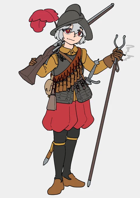 thanks 700favオリキャラちゃん実は衣装自由だったりするので次は日本甲冑で描きます 