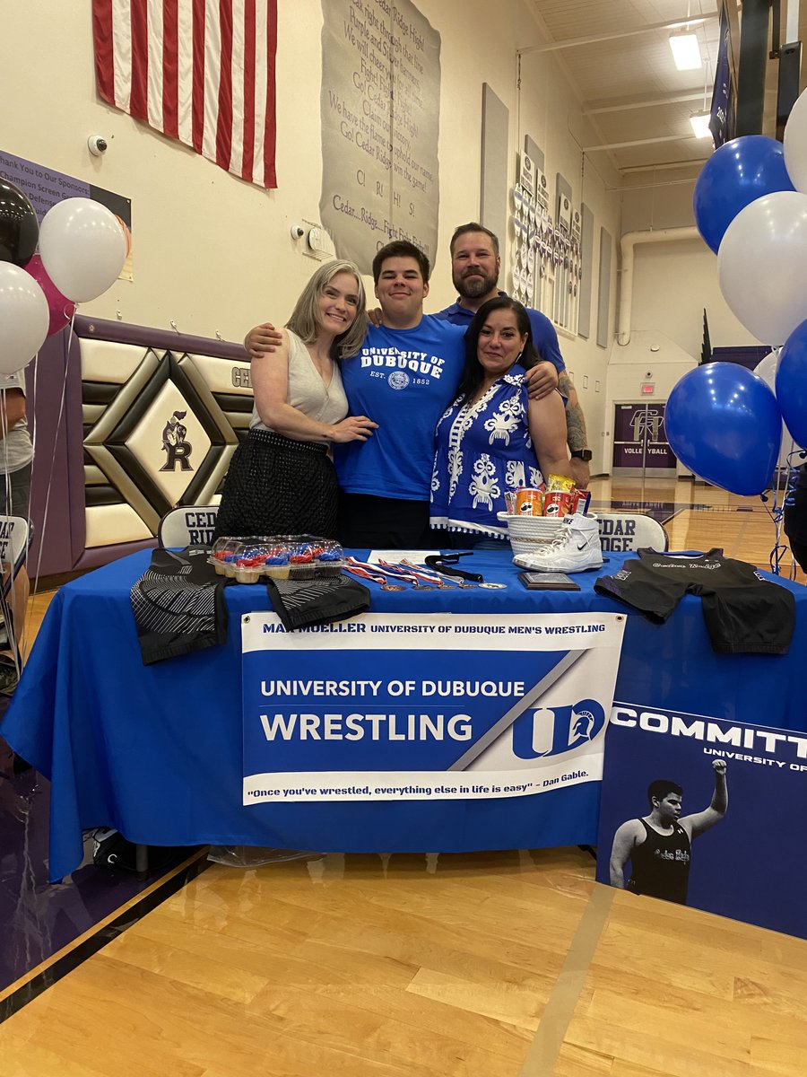 Congratulations to our very own Max Moeller on his signing day to the University of Dubuque in Iowa! Go Spartans! <a href="/CoachSilvas/">Coach Silvas M.S</a> <a href="/crhsAT/">CRHSAthleticTrainers</a>