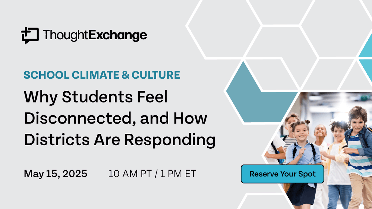 🎓 Why do students feel disconnected?

We asked 100+ K-12 leaders—and now we’re sharing what’s actually working to rebuild #SchoolClimate.

🗓️ Join us for a 30-min webinar on May 15 

🔗 Book your spot: tinyurl.com/2zejchze

#StudentVoice #SchoolSafety