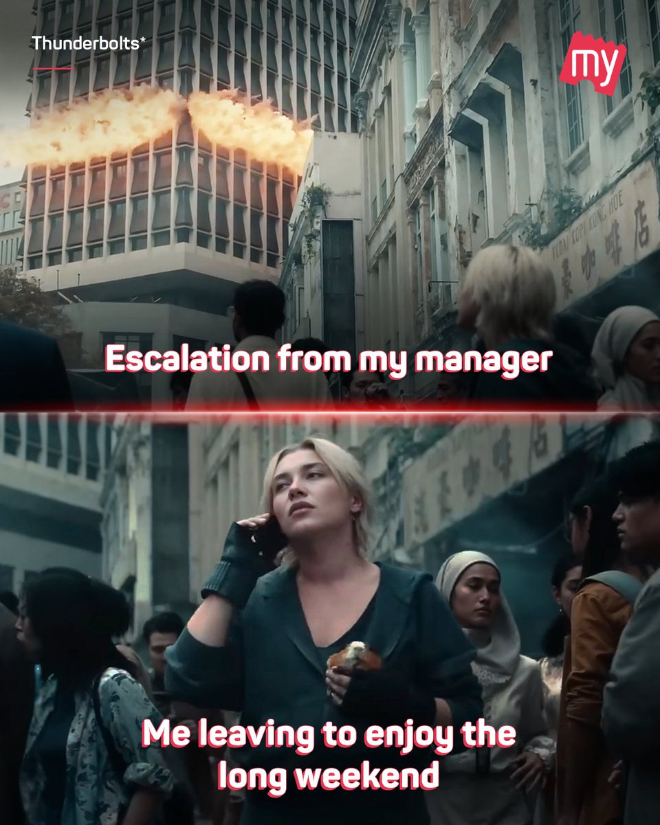 bookmyshow's tweet image. Jo hoga, agle hafte dekhenge 😎

#Thunderbolts #JakeSchreier #FlorencePugh #LewisPullman #SebastianStan #RachelWeisz #OlgaKurylenko #DavidHarbour #HannahJohnKamen #JuliaLouisDreyfus #Action #Superhero #NewMovieRelease #BookMyShow