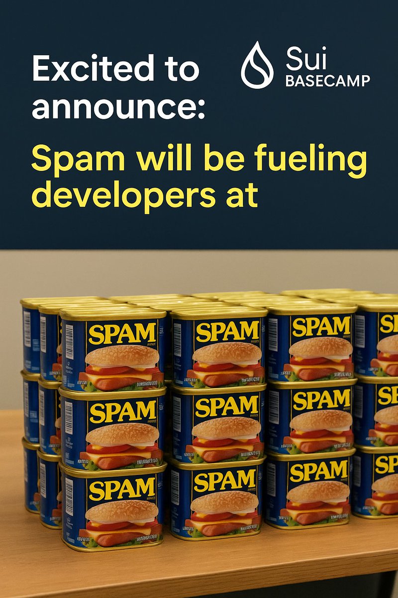 cryptomoonmars2's tweet photo. Excited to announce @SPAM_SUI will be fueling developers at Sui Basecamp! @EmanAbio
@EvanWeb3 @b1ackd0g
๐ฅ
@juzybits what do you think?
#SuiBasecamp #Suinetwork
#SpamOnSui #SuiEcosystem
#SPAMARMY #SuiMemeCoin
#Suinami #BuildOnSui
#Meme #Memecoin
#Spam $SPAM #MemeSeason https://t.co/DRGrtUqSTJ