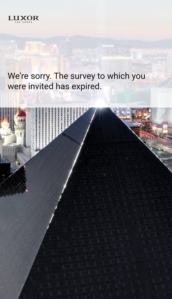 Just like most of your escalators, walkways, and elevators, it's out of service. <a href="/LuxorLV/">Luxor Hotel & Casino</a>