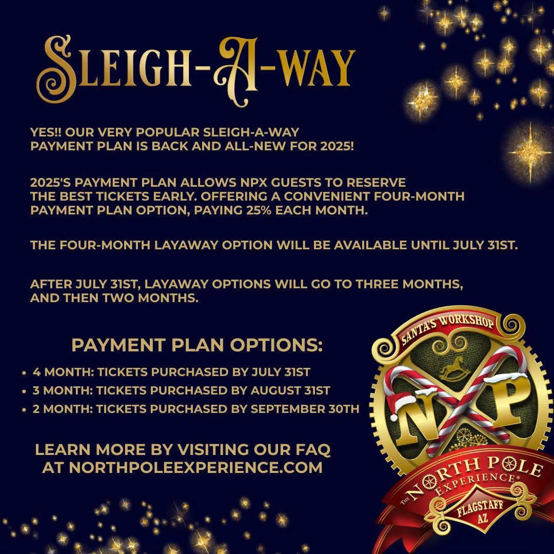 🎅🏼𝟮𝟬𝟮𝟱 𝗧𝗜𝗖𝗞𝗘𝗧𝗦 𝗔𝗥𝗘 𝗡𝗢𝗪 𝗟𝗜𝗩𝗘!! Secure the best dates and times early and secure your North Pole Experience. ❄️ ✨ northpoleexperience.com/2025npxtickets ✨

NPX opens for the 𝟐𝟎𝟐𝟓 season on Friday, Nov. 21. 𝗦𝗟𝗘𝗜𝗚𝗛-𝗔-𝗪𝗔𝗬 Payment Plan is back for 2025!✨