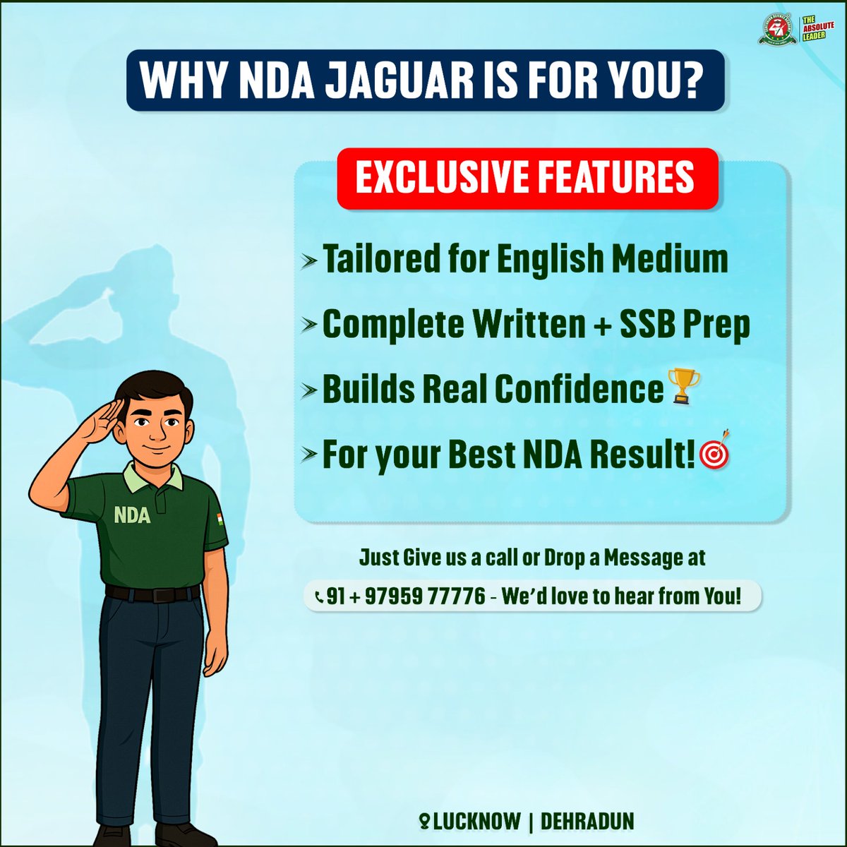 centurionaca's tweet image. 🇮🇳 Hey Future Fauji’s! #ndajaguarbatch #ndaprep 
Is English your strength? Let’s use it to unlock your NDA dream!💥
Launching India’s First Complete English Medium JAGUAR Batch for Non-Hindi Medium and South Indian students &amp;amp; students from other regions.