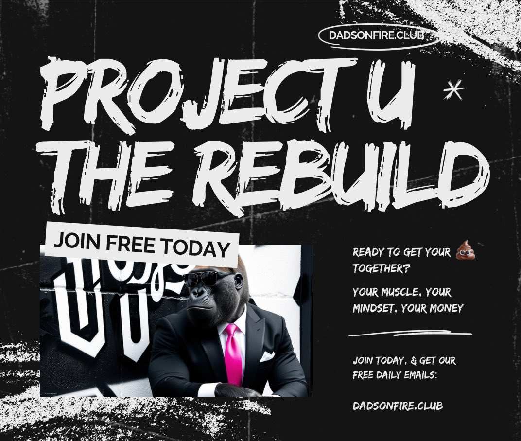 dads_fire's tweet photo. You ready to get your 💩 together? 

Dads from all over the world subscribe to Project U to help them step up, lead &amp; set a better example.

You deserve the best version of yourself and so do your kids 🙌🏽

https://t.co/km37qJ03I8 👈🏽

Let’s go 👊🏽

🖤 https://t.co/uGqWq97s78
