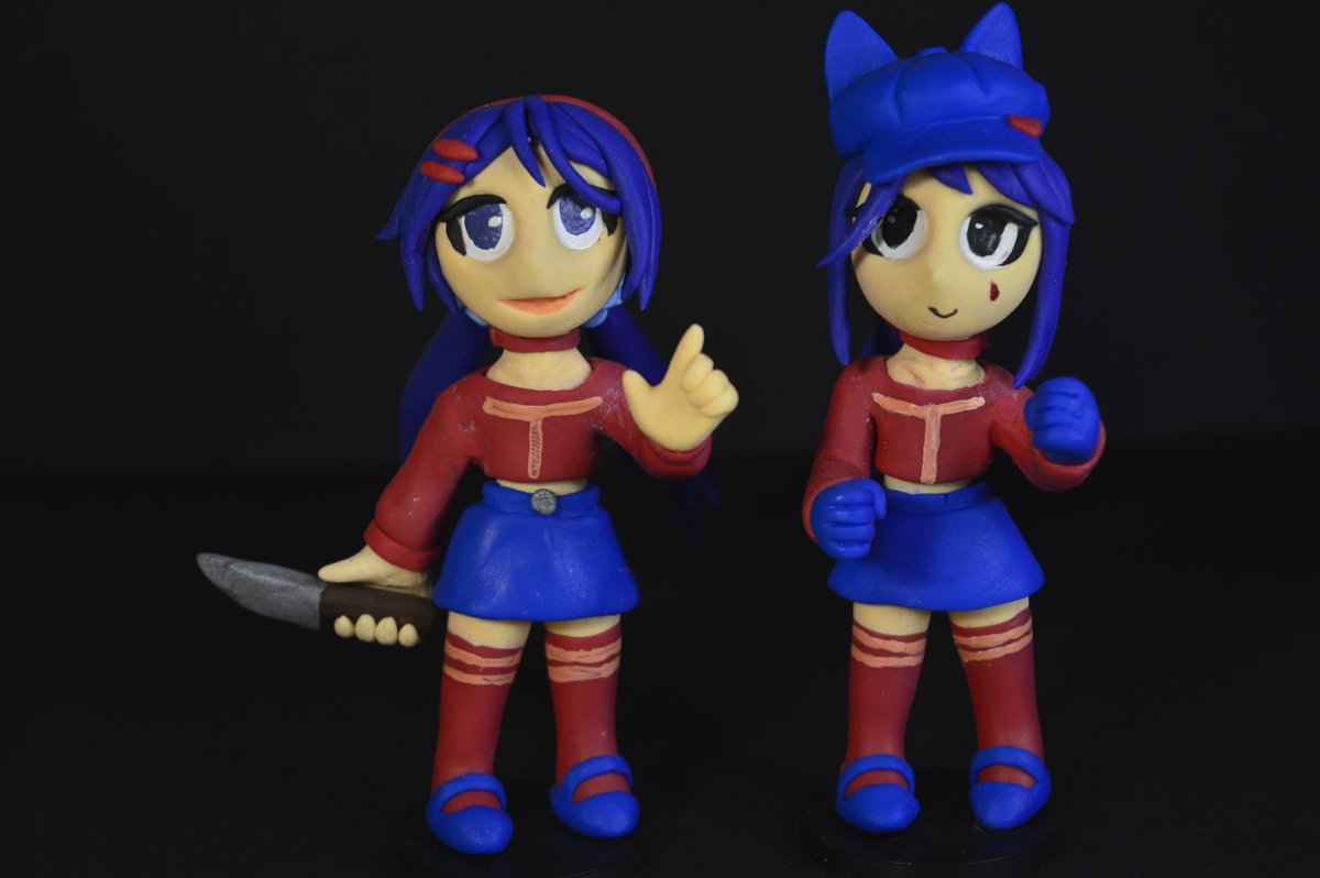 Mita, Mila and Cappie from MiSide Minifigures  #miside #mita #mila #cappie #sculpture #polymerclay