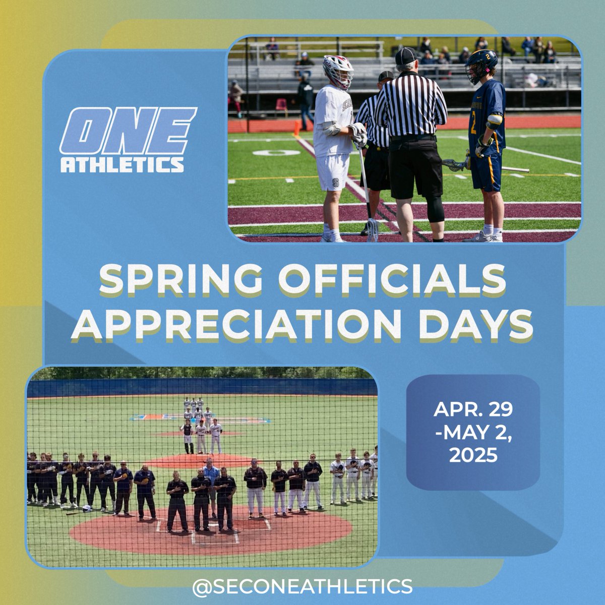 The <a href="/NYSPHSAA/">NYSPHSAA</a> Spring Officials Appreciation Days  April 29-May 2, 2025 — acknowledge the vital role officials will play in Section One games and events this spring season. Their guidance and dedication allow our student-athletes, coaches and teams the ability to compete and