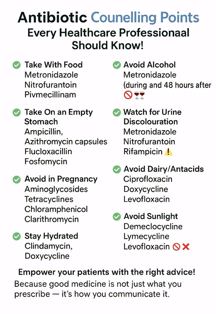 MoarSahitoPTI's tweet photo. Antibiotic counseling points. 📌 https://t.co/yTbZxQVX2R