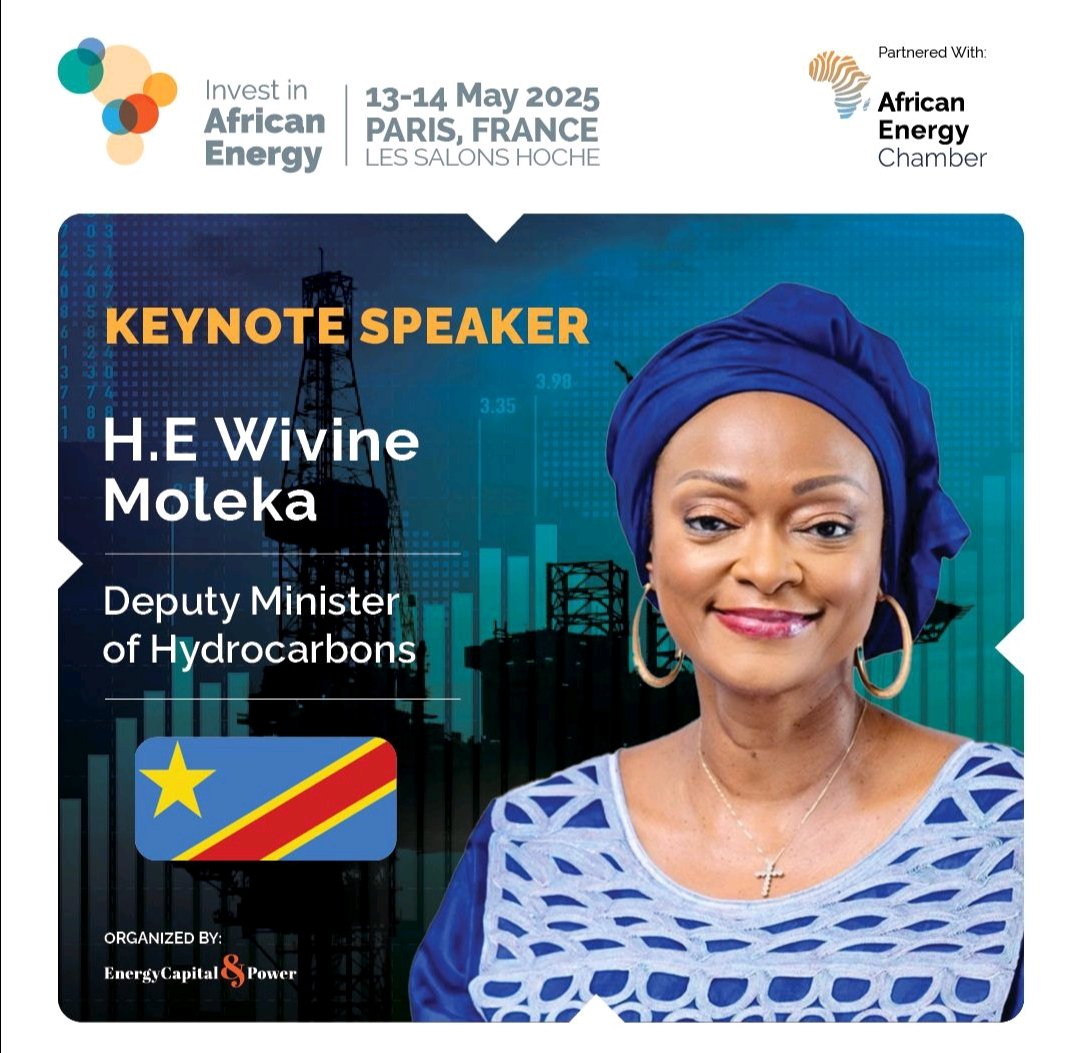 Petrogaz.cd (@petrogaz_cd) on Twitter photo La Vice-Ministre des Hydrocarbures, <a href="/WivineMoleka/">Wivine Moleka</a>,prendra part au Forum Investir dans l'Énergie en Afrique (IAE) à Paris les 13 et 14 mai 2025 ! Elle participera à une table ronde sur le financement des projets énergétiques de nouvelle génération en Afrique, aux côtés d'autres La Vice-Ministre des Hydrocarbures, <a href="/WivineMoleka/">Wivine Moleka</a>,prendra part au Forum Investir dans l'Énergie en Afrique (IAE) à Paris les 13 et 14 mai 2025 ! Elle participera à une table ronde sur le financement des projets énergétiques de nouvelle génération en Afrique, aux côtés d'autres