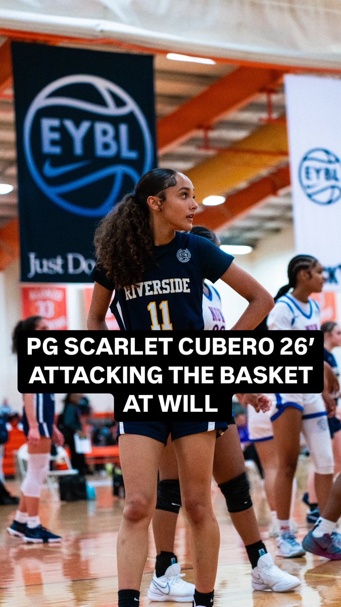 Legacyymedia's tweet photo. Scarlet Cubero 2026 attacking the basket and running the offense @RiversideHawksG @Coach_Toro @LadyFlyersNY @NikeGirlsEYBL @nikegirlseycl #2025EYCL https://t.co/CyI6kRMm1g