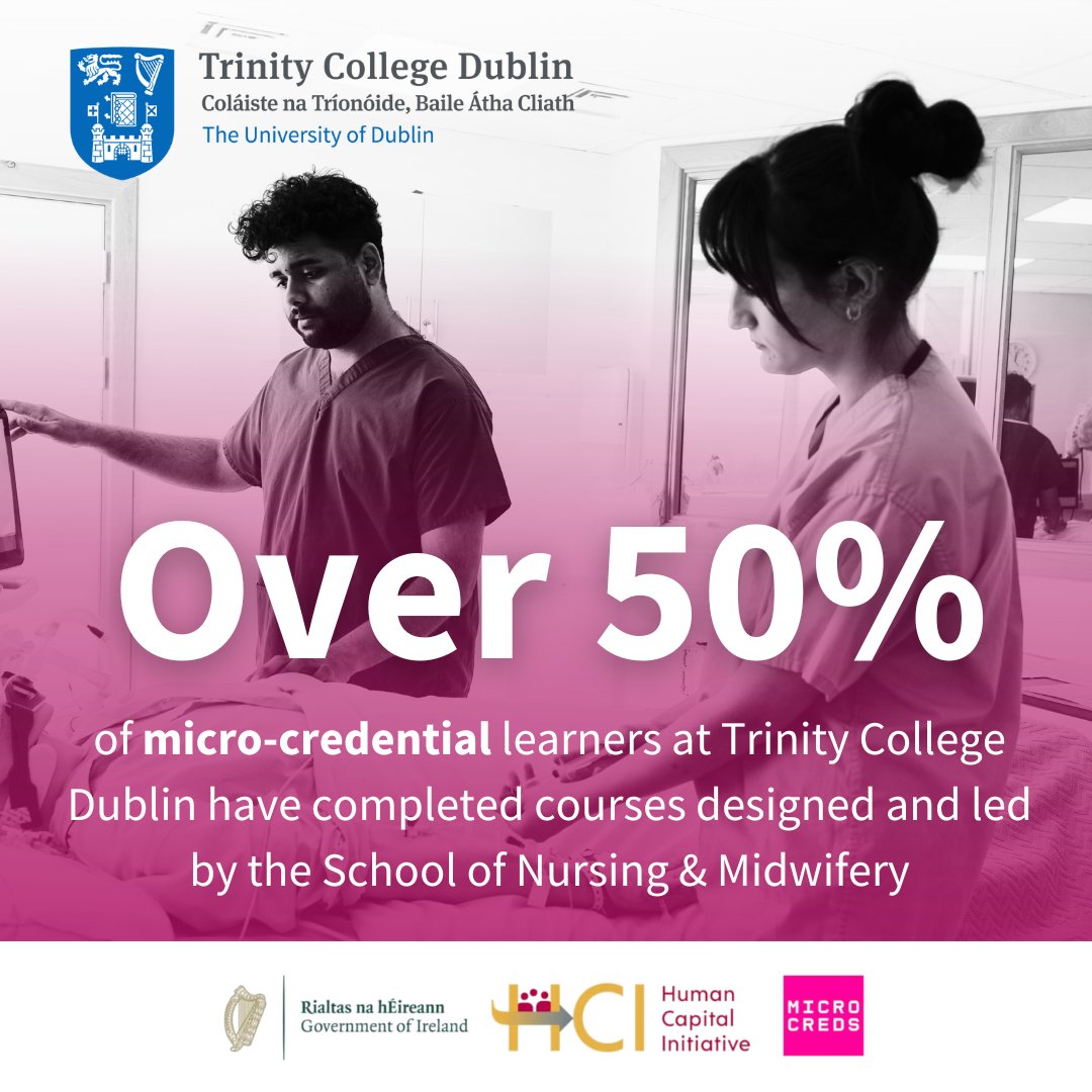 School of Nursing & Midwifery, TCD (@tcd_snm) on Twitter photo Over 50% of #microcredential learners at <a href="/tcddublin/">Trinity College Dublin</a> have completed courses designed and led by the School of Nursing & Midwifery.
Our innovative micro-credentials enable healthcare professionals to develop the skills and knowledge essential for the future of healthcare. Over 50% of #microcredential learners at <a href="/tcddublin/">Trinity College Dublin</a> have completed courses designed and led by the School of Nursing & Midwifery.
Our innovative micro-credentials enable healthcare professionals to develop the skills and knowledge essential for the future of healthcare.