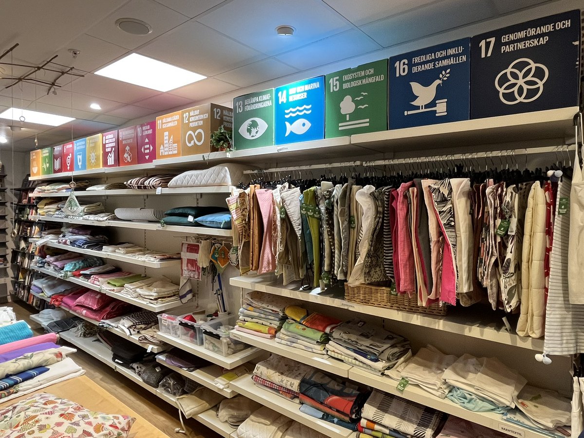 Sustainable Development Goals at a Swedish 🇸🇪 second hand shop - a great example when global initiatives become local #SDG
