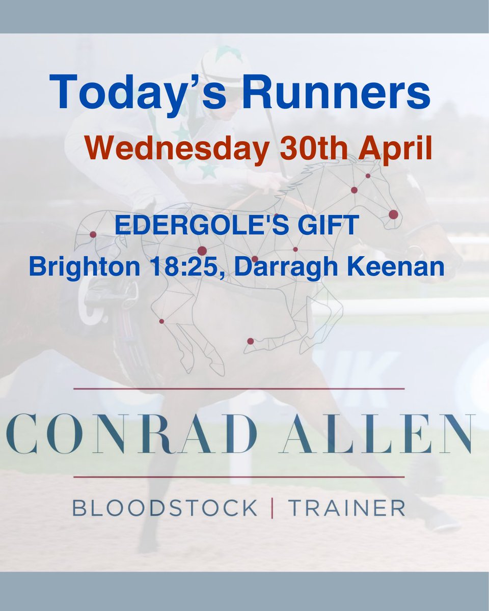 Tonight, we are running at <a href="/BrightonRace/">Brighton Racecourse</a> 🐎
<a href="/shadowfax500/">Conrad Allen</a> 
<a href="/DarraghKeenan7/">Darragh Keenan</a>