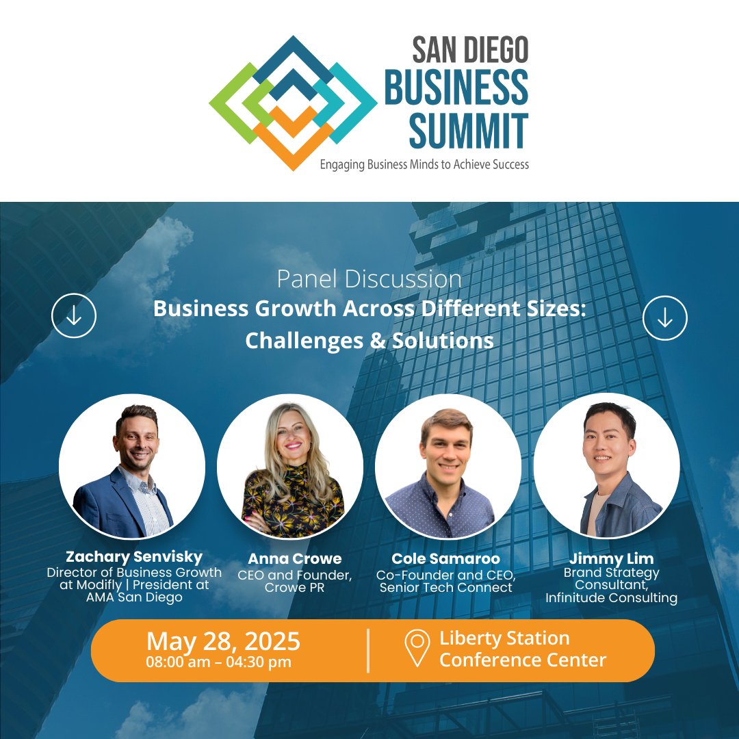 sdbizchamber's tweet image. Want to boost your business growth through smart digital strategies? Don’t miss our Social Media &amp;amp; Digital Marketing for Business Growth panel at the San Diego Business Summit!

Register now: sdbusinesschamber.com/san-diego-busi…

#SDBS2025 #nsdbc #sandiegonetworking #businesssummit