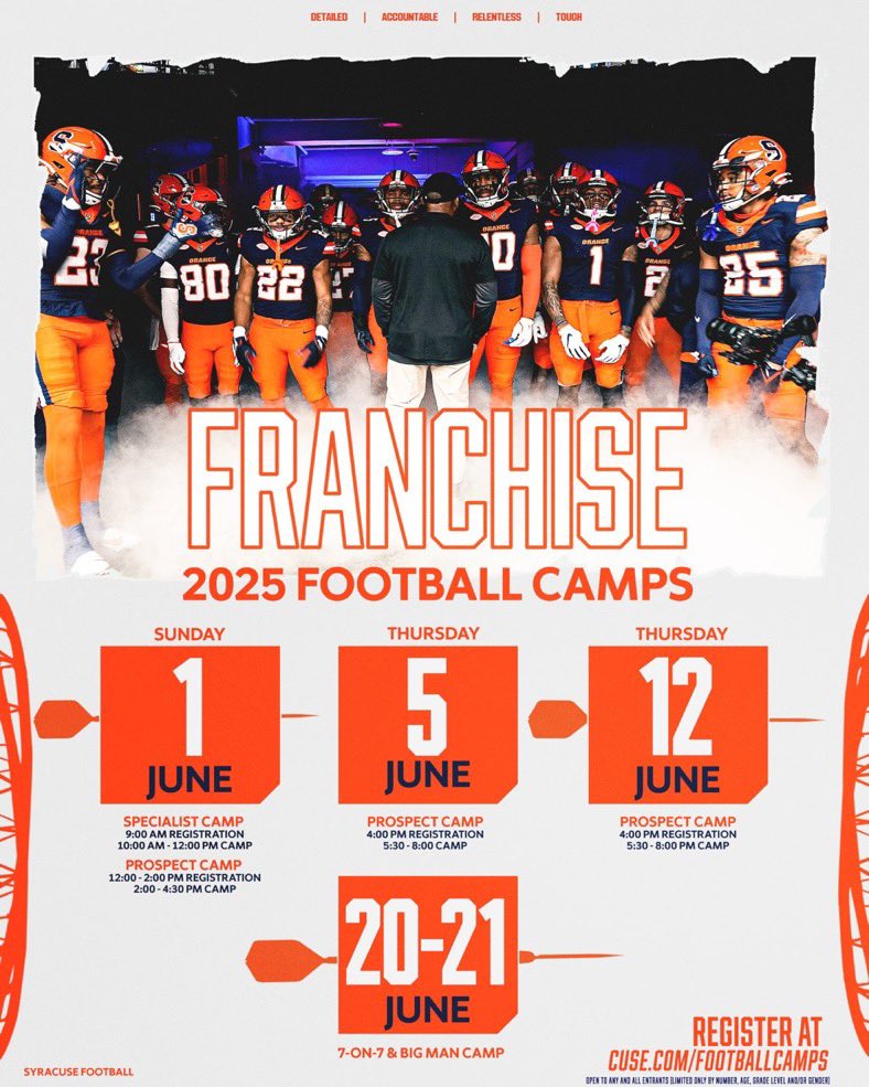 MarcosPineda140's tweet photo. Thank you @allpraisesdue7 for inviting me to @CuseFootball camp. Excited to get to compete 

@_zboy23
@SomervilleMAFB https://t.co/FzjJcixqWf