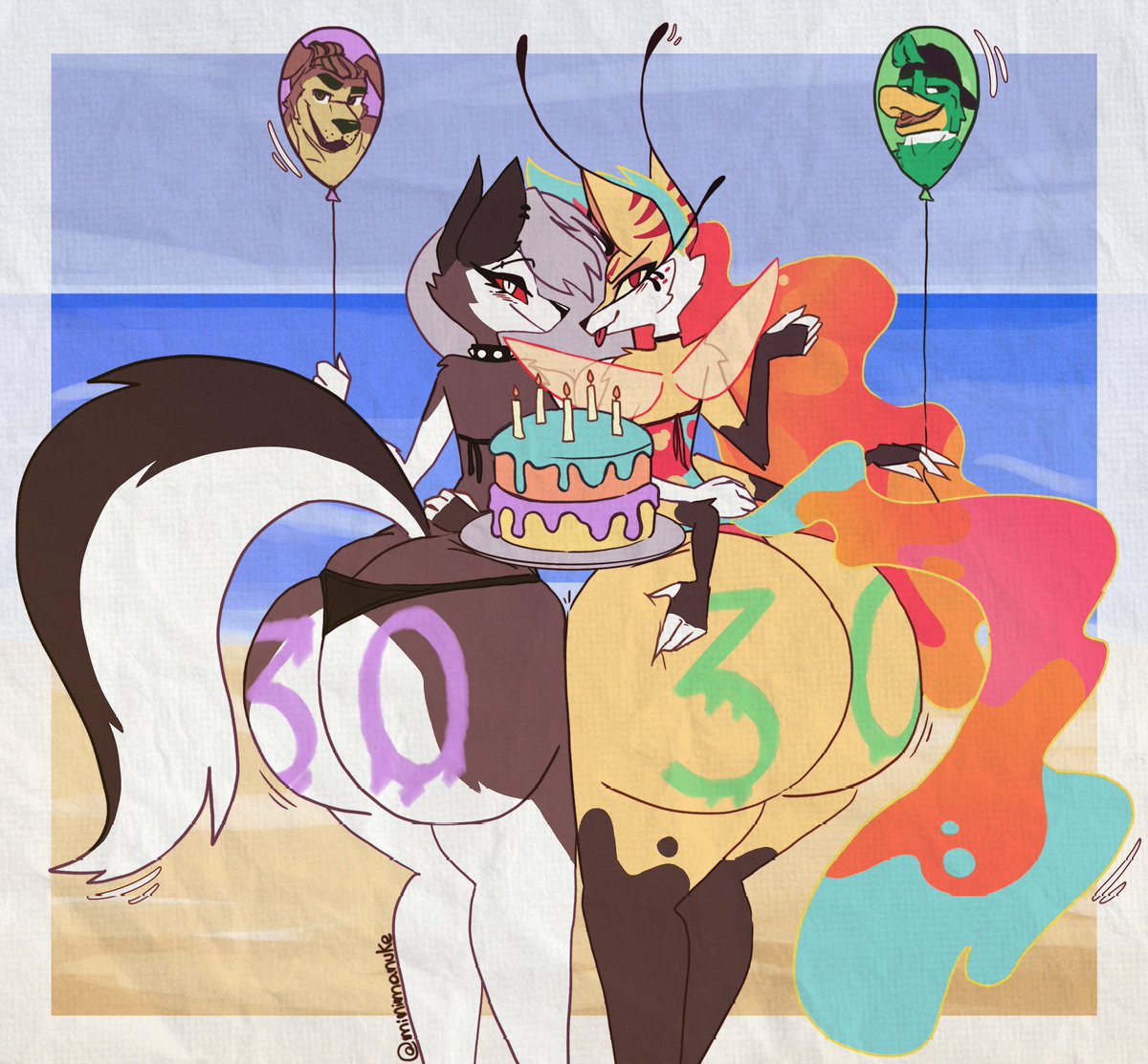 <a href="/JoJoPhoenix1/">JoJoPhoenix</a>'s commission as a birthday present for <a href="/RhynoBullraq/">That 🏳️‍🌈 Duck</a> and <a href="/HuskyTrent/">Xtrent968</a>!! Happy birthday! 💜💚

#HelluvaBoss #Loona #Beelzebub