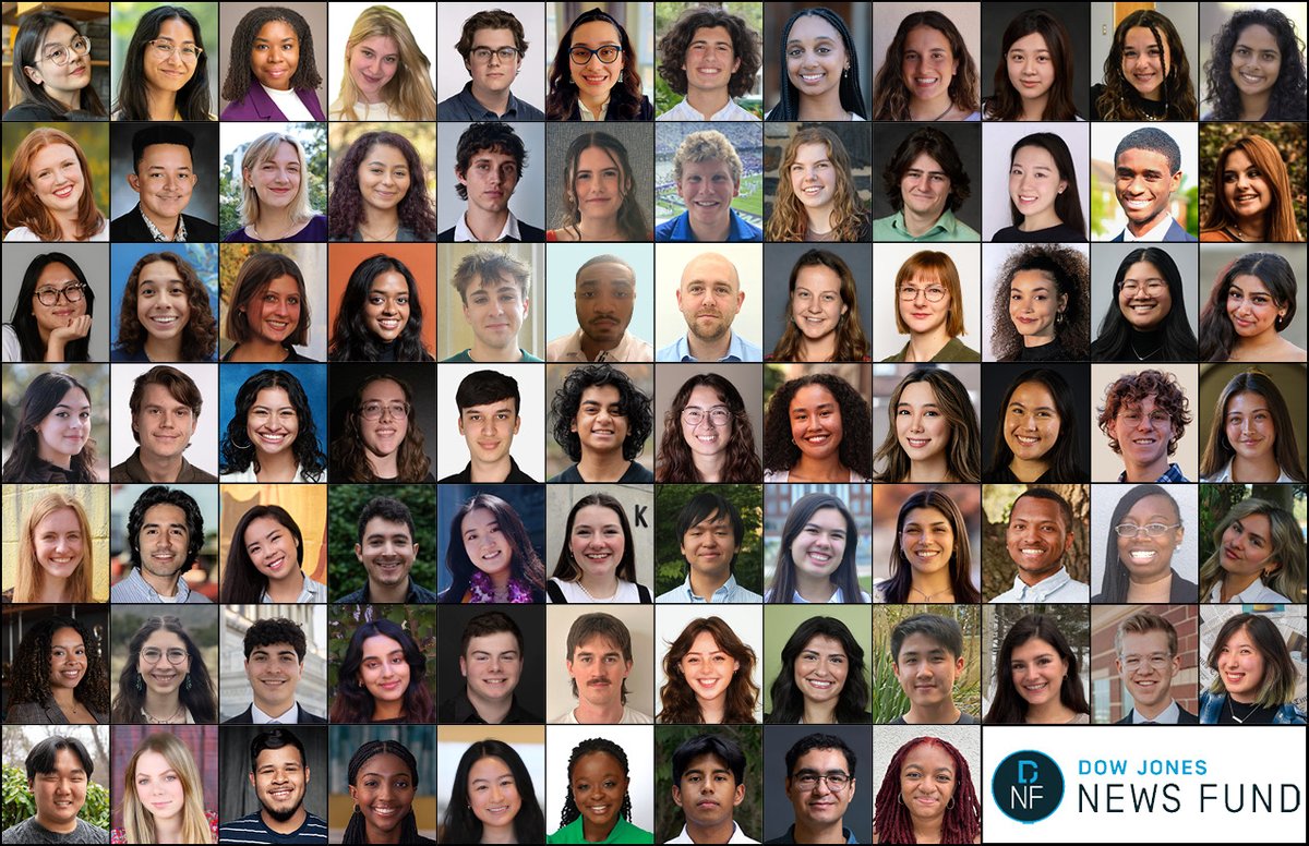 DJNF's tweet image. Meet the @DJNF Class of 2025! Eighty-one talented students who will work as multiplatform editors, data journalists, digital producers, business reporters and audience engagement specialists in newsrooms across the country.
Learn more: dowjonesnewsfund.org/news/djnf-anno…