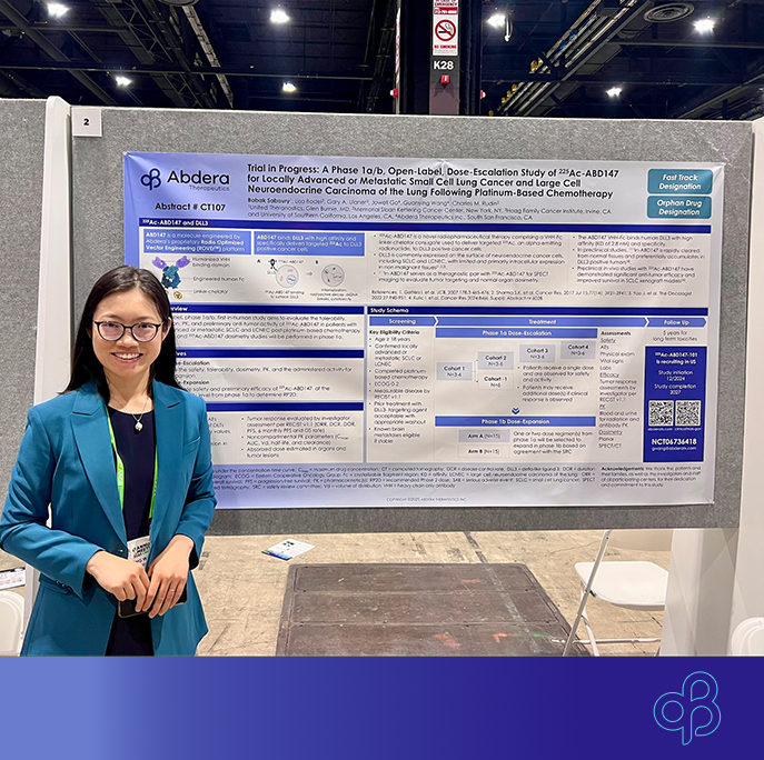 The Abdera team was proud to attend #AACR25, where we presented a Trial-in-Progress for our Phase 1 study of ABD-147 and unveiled our second lead program, ABD-320. We're energized by the progress across #oncology and remain committed to advancing novel radiopharmaceutical