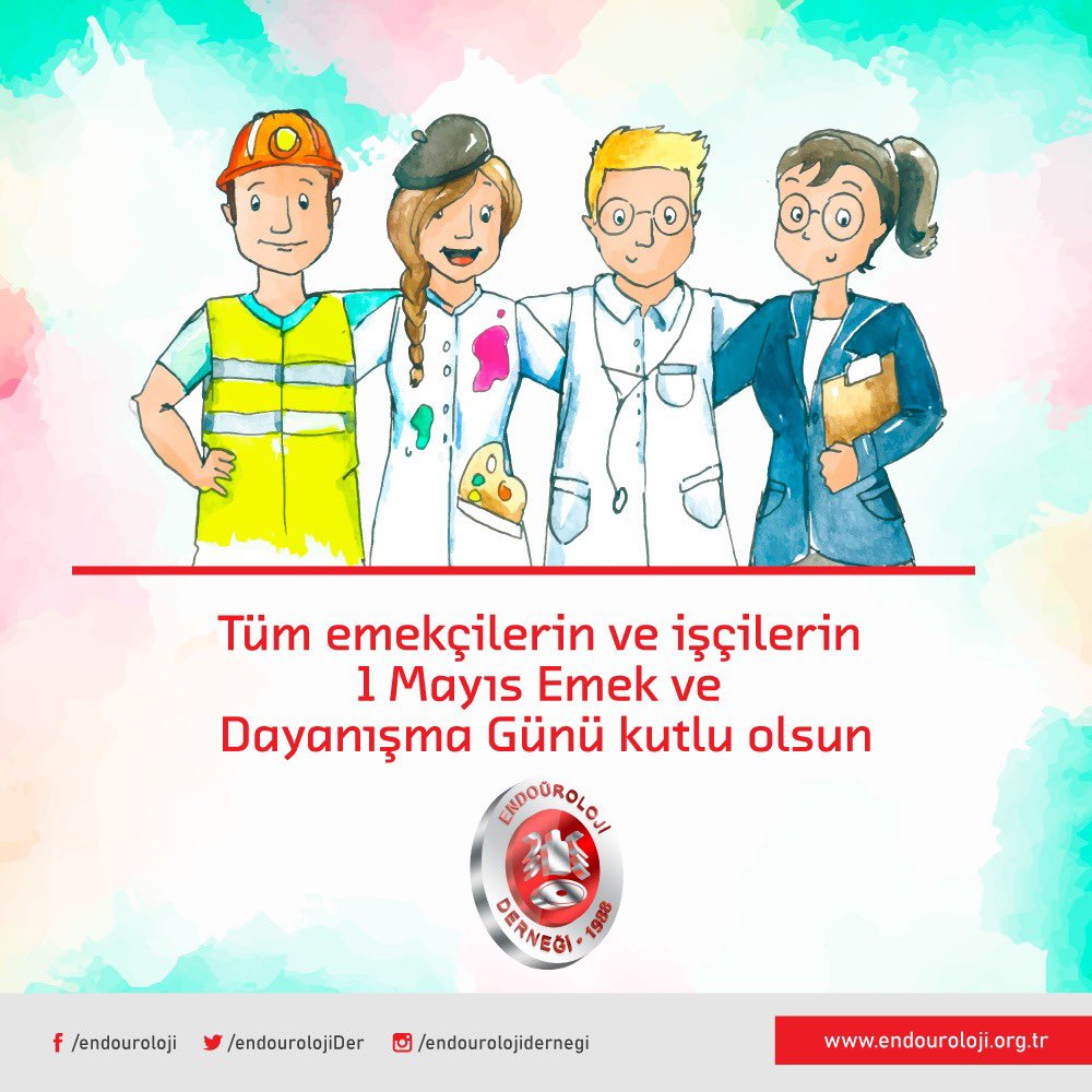 1 Mayıs Emek ve Dayanışma Günü’nü saygıyla kutluyor; sağlıklı, güvenli ve adil çalışma koşullarının daim olmasını temenni ediyoruz.
Endoüroloji Derneği

#1Mayıs #EmekveDayanışmaGünü #İşçiBayramı #Emek