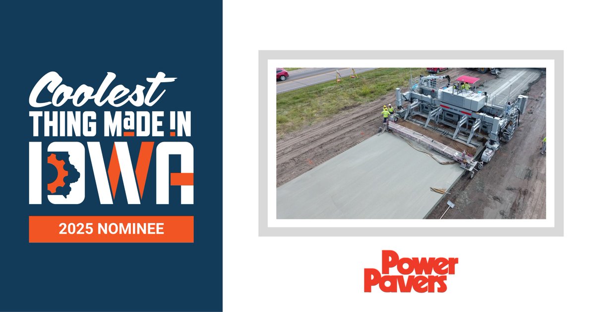 Power Pavers is in the running to be named the 2025 Coolest Thing Made in Iowa, presented by the Iowa Association of Business and Industry!🥳 🎉  Voting opens today, and we need your help to make it to the Top 16! Vote here: coolestthingia.com. 

#CoolestThingIA
