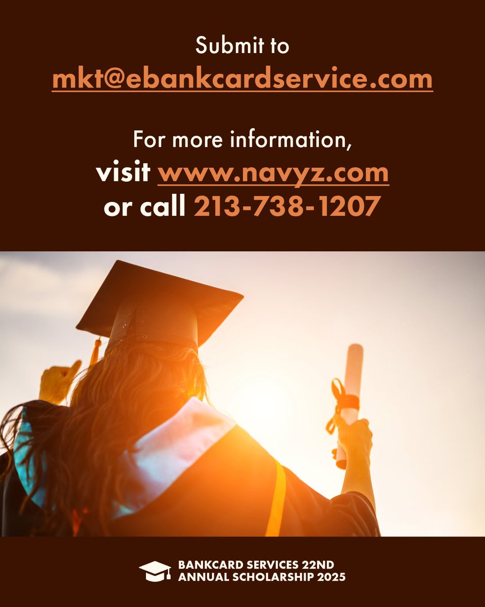 Time is Ticking!⏰
Application deadline approaching next month! 📝 Don't forget to apply🎓

Visit our website, navyz.com!
#NAVYZ #BankCardServices #Annual #Scholarship