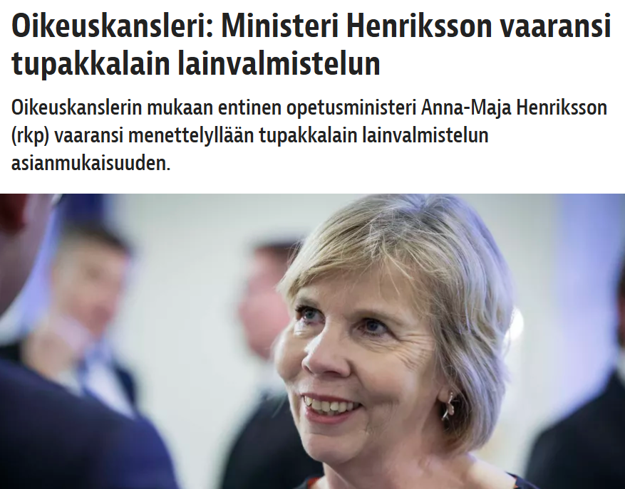 MikkoNyyssola's tweet photo. Ministeri #Henriksson on kÀyttÀnyt valtioneuvostoa ja eduskuntaa yhden yrityksen intressien ajamiseen. TÀmÀn paljastuttua laki jouduttiin pysÀyttÀmÀÀn.
KyseessÀ on poikkeuksellinen ja vakava virka-aseman vÀÀrinkÀyttö. Josta ei nÀköjÀÀn seuraa yhtÀÀn mitÀÀn! https://t.co/DM6XrZisEg
