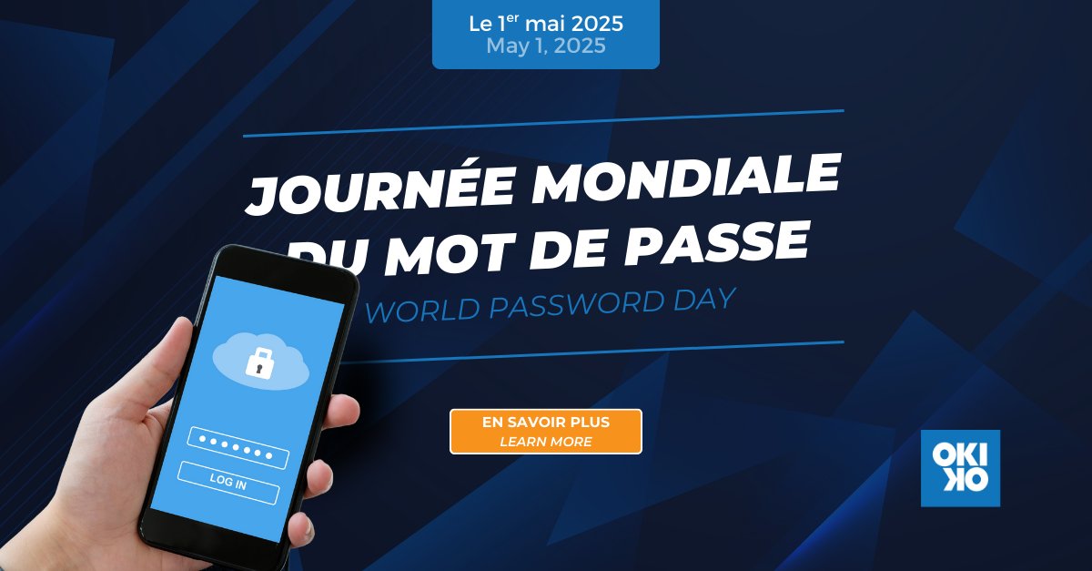 🔐 Journée du Mot de Passe !
Un mot de passe solide, c’est la base. OKIOK protège vos accès et données. 🛡️
–
🔐 World Password Day!
A strong password is key. OKIOK secures your access and data. 🛡️
okiok.com