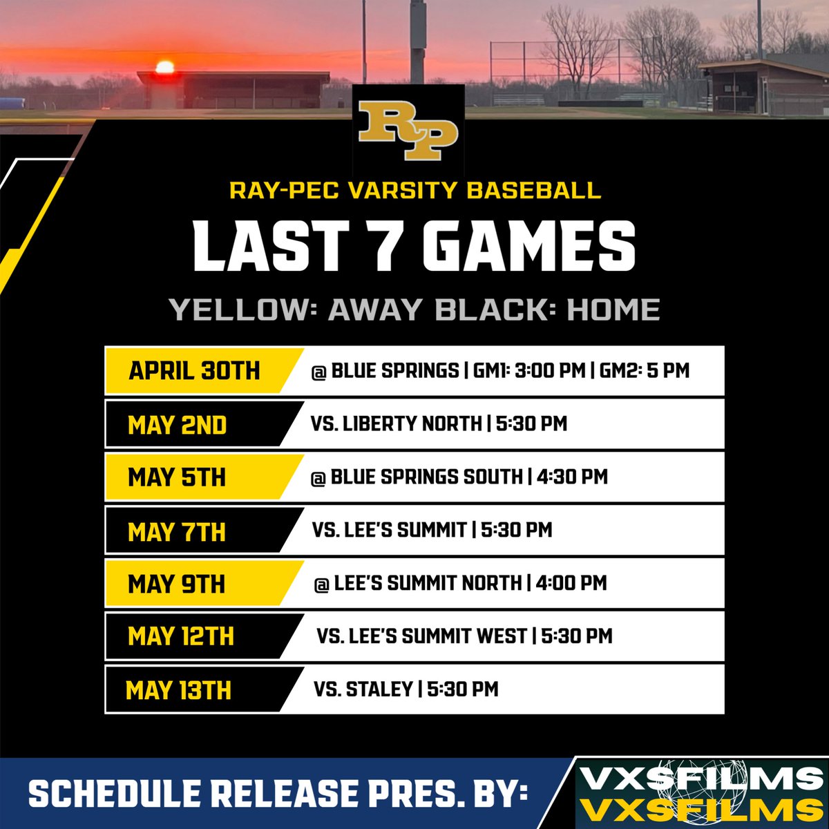 This is it! Our last post on our next 7-game slate for this regular season. 😢 Coming up after these next 8 games: the Class 6 MSHSAA State Tournament 🏆🤩