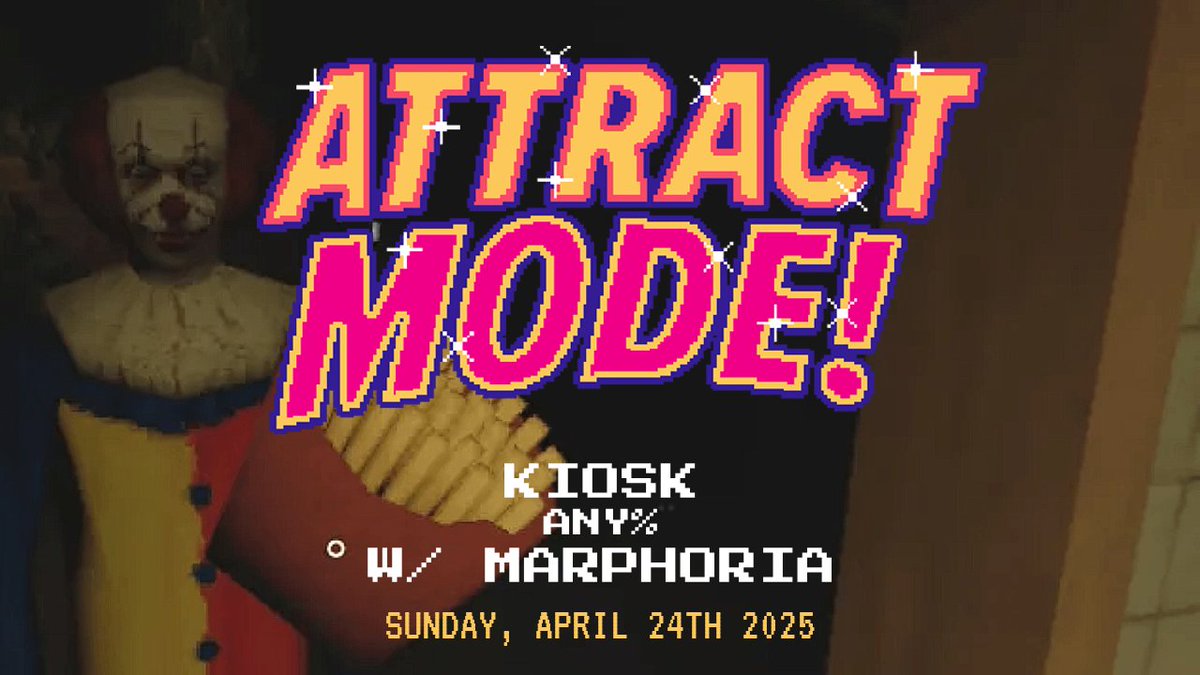 ladyarcaders's tweet image. Previously on Attract Mode!, @marphoria stepped in as our line cook in #Kiosk, with an any% run! Could she keep up with all of the creepy customers and their many orders? @KatLink was on comms, with @ClockwrkOphelia hosting!

youtu.be/TJjXD07tvX8 🍟