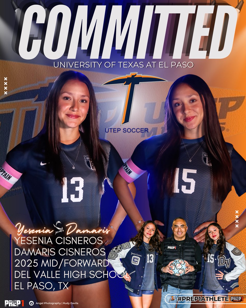 PREP1 (@prep1usa) on Twitter photo โจItโs Official! <a href="/DVHSWSoccer/">DVHS Women's Soccer</a> Senior Standouts <a href="/YeseniaSurf13/">Yesenia Cisneros</a> & <a href="/DamarisSurf15/">Damaris Cisneros</a> have verbally ๐ฃ๏ธ committed to <a href="/UTEPSoccer/">UTEP Soccer</a> โฝ๏ธ
#PicksUpโ๏ธ
Congratulations ladies! ๐
#P1A #Prep1Athletes #UTEPSoccer โจItโs Official! <a href="/DVHSWSoccer/">DVHS Women's Soccer</a> Senior Standouts <a href="/YeseniaSurf13/">Yesenia Cisneros</a> & <a href="/DamarisSurf15/">Damaris Cisneros</a> have verbally ๐ฃ๏ธ committed to <a href="/UTEPSoccer/">UTEP Soccer</a> โฝ๏ธ
#PicksUpโ๏ธ
Congratulations ladies! ๐
#P1A #Prep1Athletes #UTEPSoccer