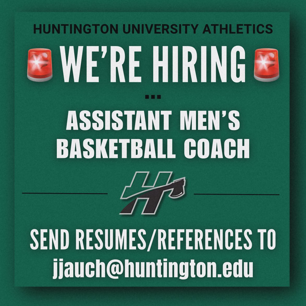 Huntington Men's Basketball (@huntingtonhoops) on Twitter photo Huntington University Menโs Basketball is hiring! ๐๐จ
Contact jjauch@huntington.edu for more information or to apply! ๐ฒ๐ช
#ChopWood Huntington University Menโs Basketball is hiring! ๐๐จ
Contact jjauch@huntington.edu for more information or to apply! ๐ฒ๐ช
#ChopWood