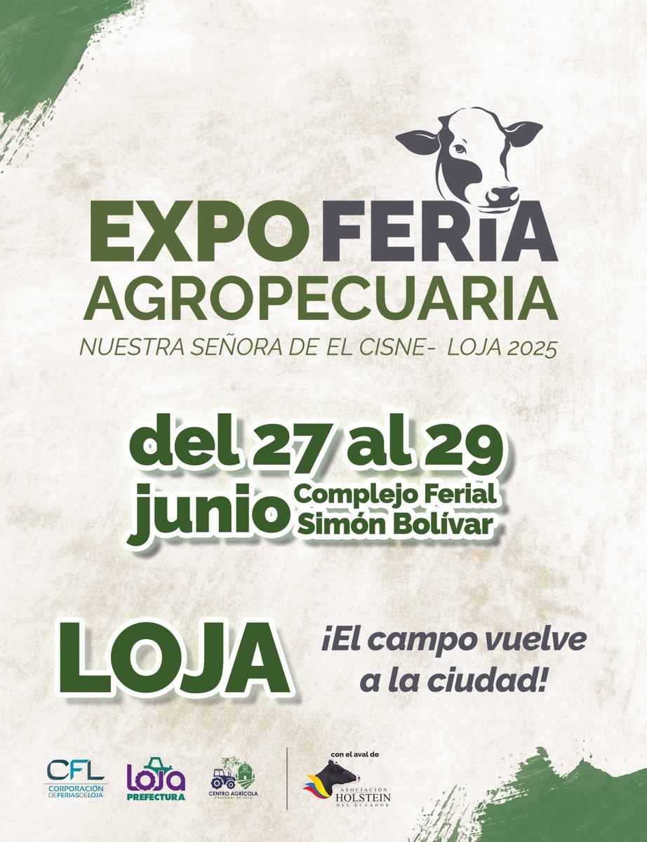 ¡Atención emprendedores, productores y comerciantes! 😎
¡La ExpoFeria Agropecuaria Nuestra Señora de El Cisne 🤠 ya está cerca! 
👉Reserva tu stand y sé parte del evento más importante del agro en la región
🚜 Para más información y reservar tu espacio, comunícate al 098 334 1553