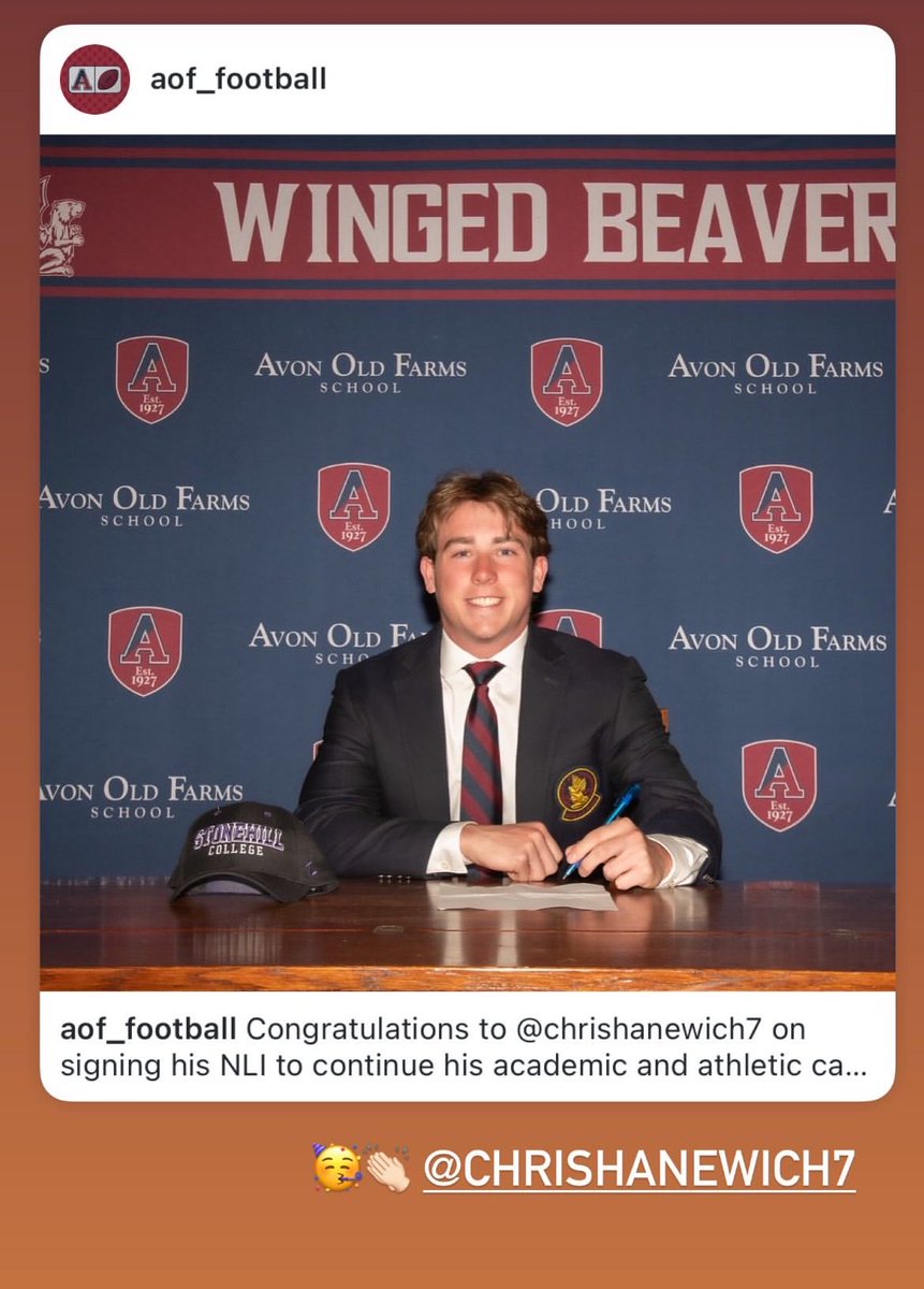 Christopher Hanewich (@hanewich_c) on Twitter photo Congratulations to Chris, looking good signing his NLI with Stonehill College Congratulations to Chris, looking good signing his NLI with Stonehill College