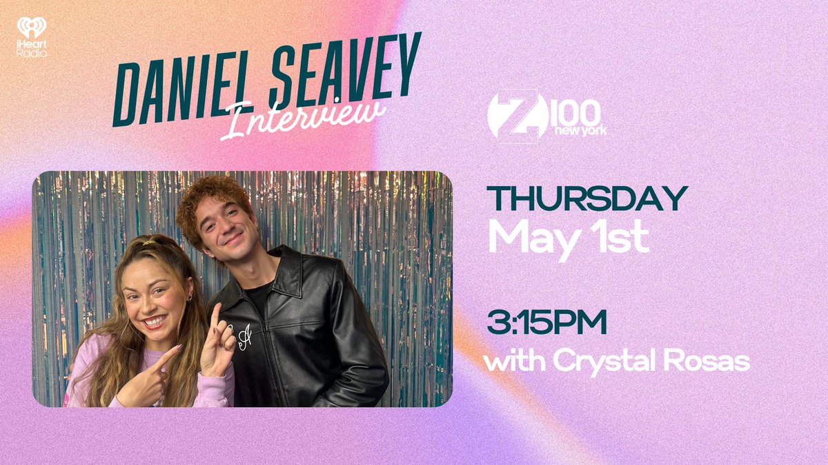 Z100 New York (@z100newyork) on Twitter photo Listen live to our chat with <a href="/SeaveyDaniel/">Daniel Seavey</a>! We're sitting down to talk all things music & more!๐Listen here: z100.com/listen or via our free <a href="/iHeartRadio/">iHeartRadio</a> app! ๐ฅ <a href="/CelsiusOfficial/">CELSIUS Energy Drink</a> Listen live to our chat with <a href="/SeaveyDaniel/">Daniel Seavey</a>! We're sitting down to talk all things music & more!๐Listen here: z100.com/listen or via our free <a href="/iHeartRadio/">iHeartRadio</a> app! ๐ฅ <a href="/CelsiusOfficial/">CELSIUS Energy Drink</a>