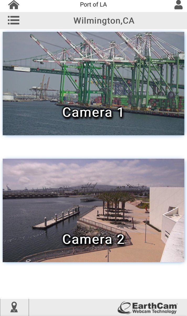Screenshot from the Port of LA live webcam 1:30 PM PST.

This is not normal: Empty docks. No workers. No movement.
#TheCostOfTrump