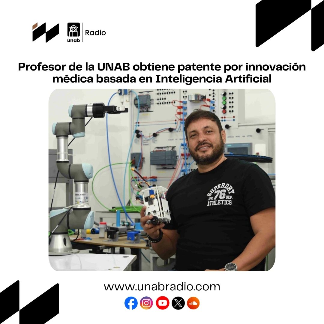 El profesor Carlos Julio Arizmendi Pereira, del programa de Ingeniería Mecatrónica de la UNAB, desarrolla un sistema basado en inteligencia artificial  que optimiza la interpretación de datos médicos en tiempo real
Para mayor información visita unabradio.com 📻