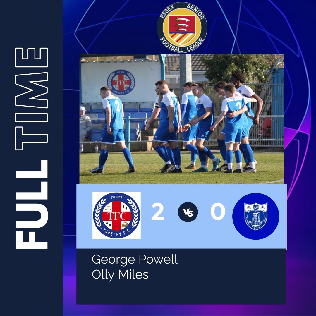 PART ONE completed Full Time Takeley 2-0 <a href="/barkingfc/">Barking FC</a> <a href="/EssexSenior/">Essex Senior League</a> Play Off Semi Final a well fought came by both sides commiserations to <a href="/barkingfc/">Barking FC</a> Takeley were more clinical in front of goal and created more chances on the night