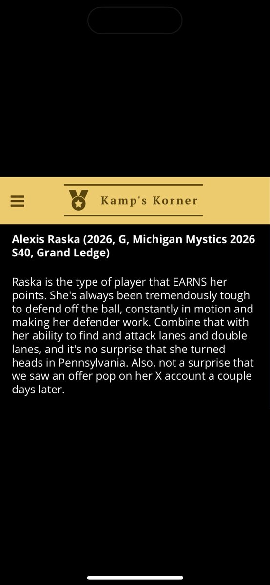Alexis Raska (@alexis_raska) on Twitter photo Thank you for the write up! Looking forward to competing at The Main Event this weekend!! <a href="/MImystics/">Michigan Mystics</a> <a href="/CometWBB/">GL Girls Basketball</a> Thank you for the write up! Looking forward to competing at The Main Event this weekend!! <a href="/MImystics/">Michigan Mystics</a> <a href="/CometWBB/">GL Girls Basketball</a>